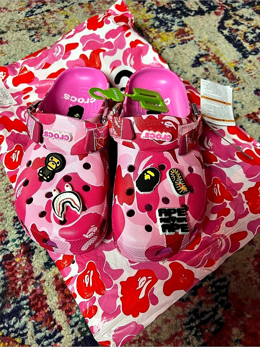 Classic Pink Camo Bape Clogs